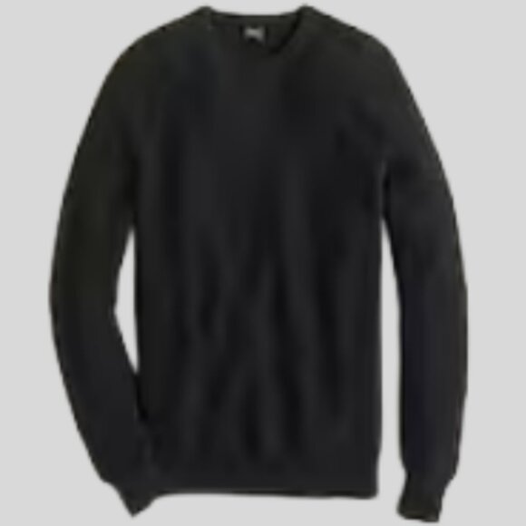 J. Crew Cotton Crewneck Sweater in Garter Stitch Black Size MT NWOT, Preppy - Picture 14 of 14